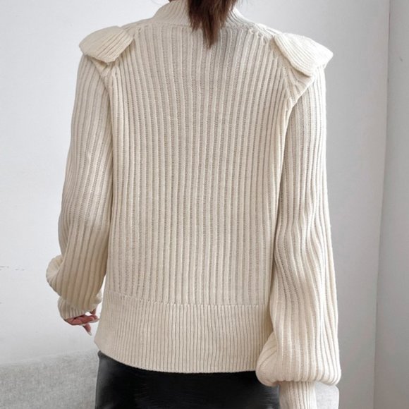 Contemporary Ruffle Trim Sweater Top - Picture 3 of 8